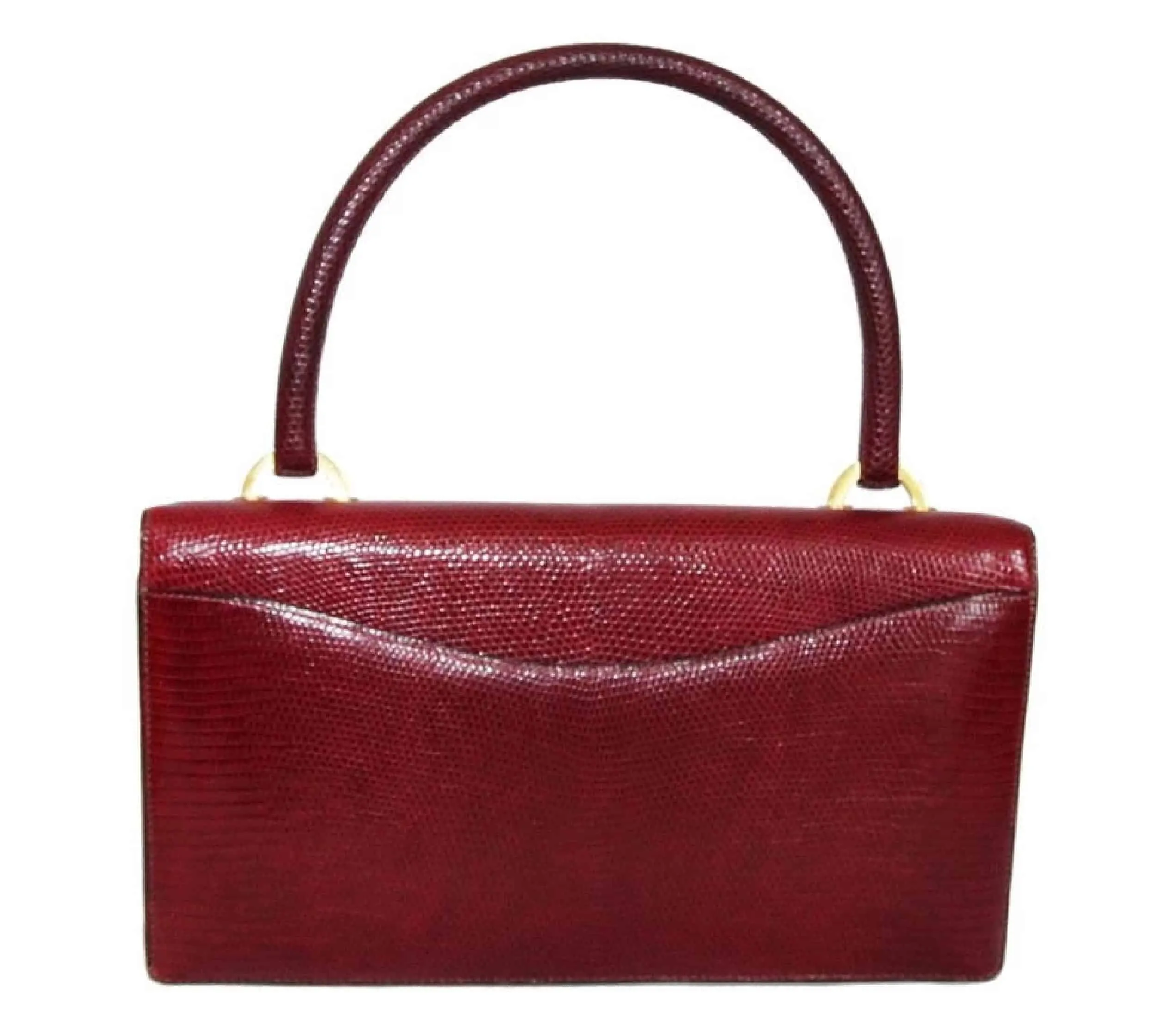 GUCCI, BURGUNDY VINTAGE BAG IN LIZARD, c.1960s, Handbags and Accessories, 2020