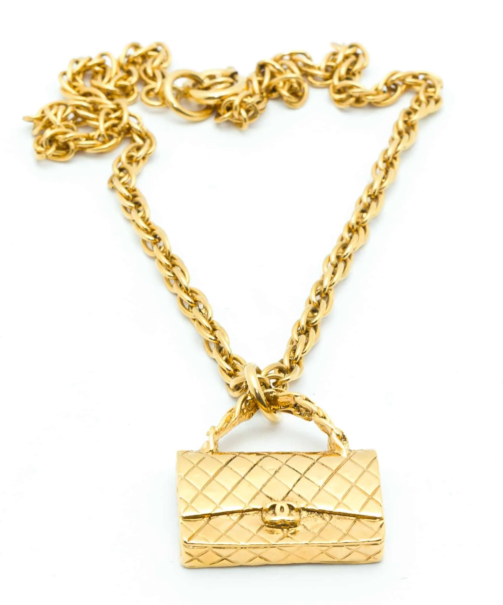 chanel gold bag charm
