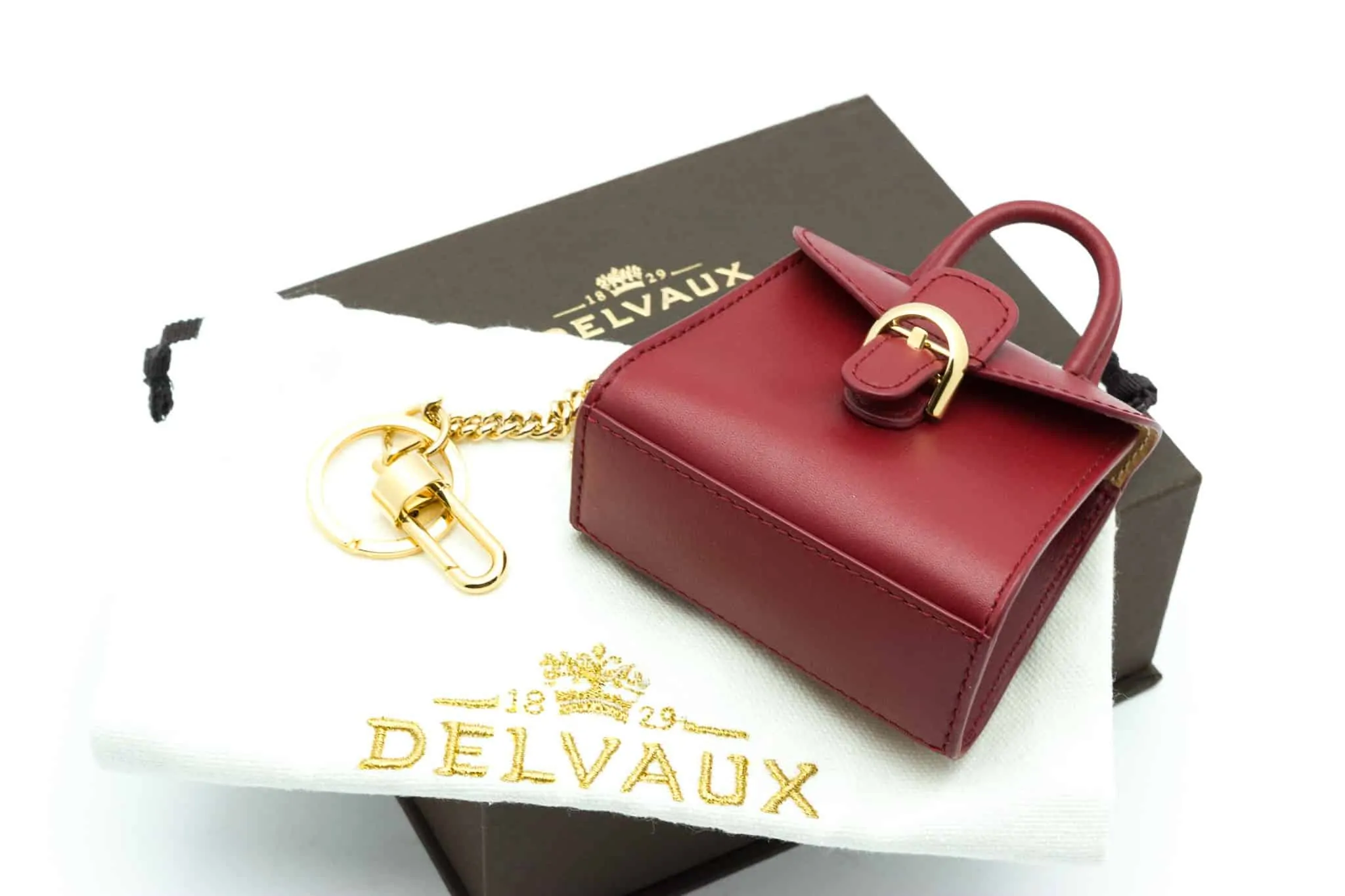Delvaux Brillant Leather Bag Charm Key Ring