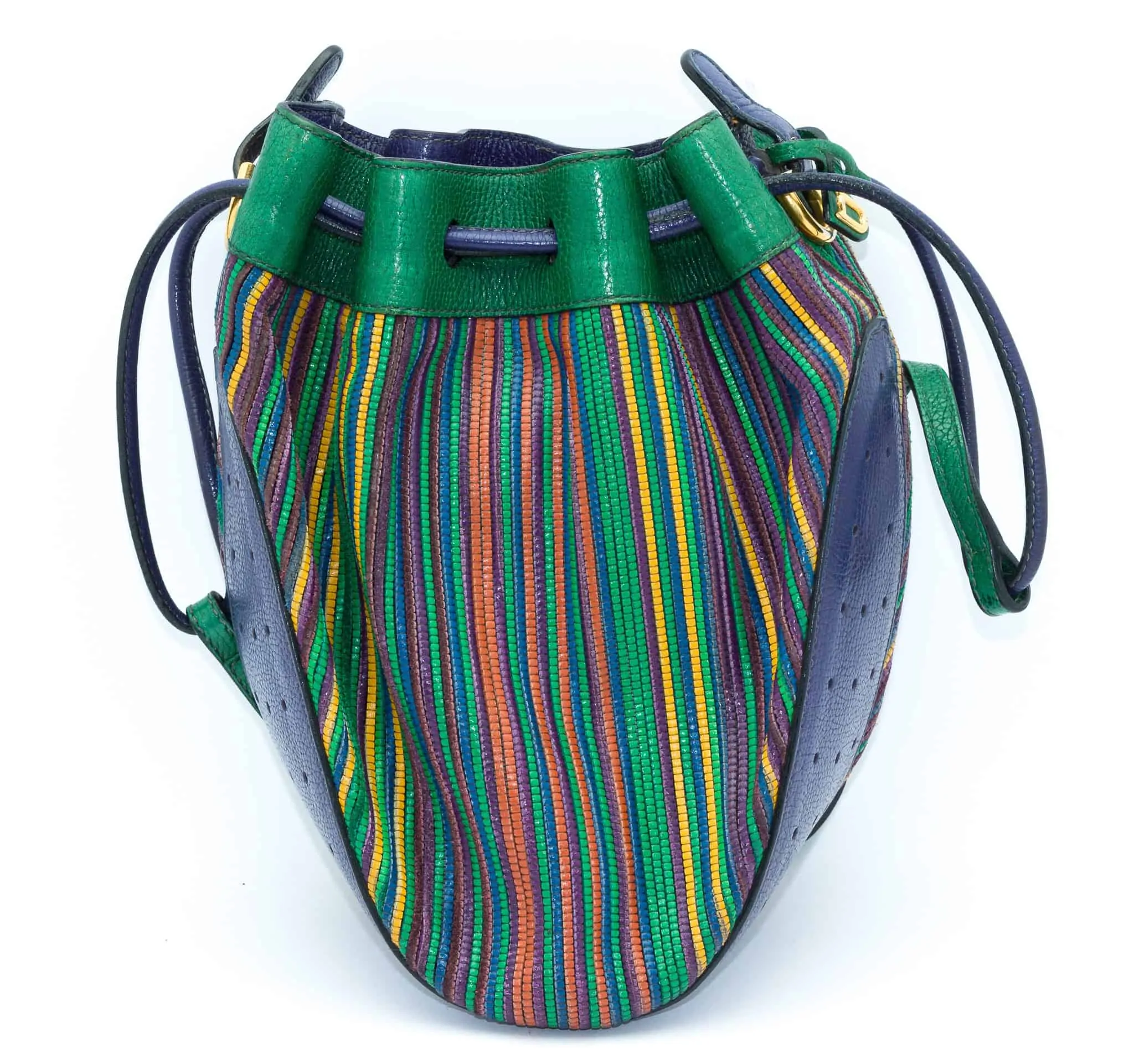 Delvaux Rare Bucket Vintage Bag Multicolore 90s - Katheley's