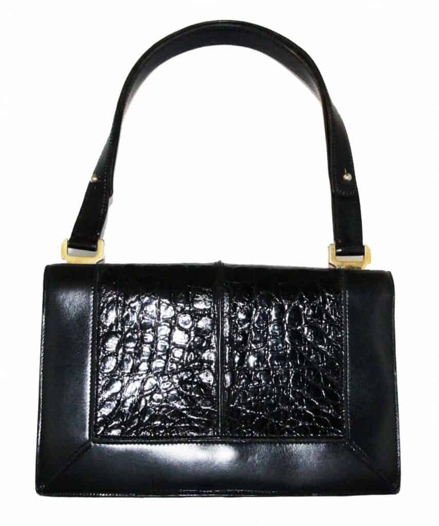 Christian Dior Vintage 70s black croco clutch bag - Katheley's