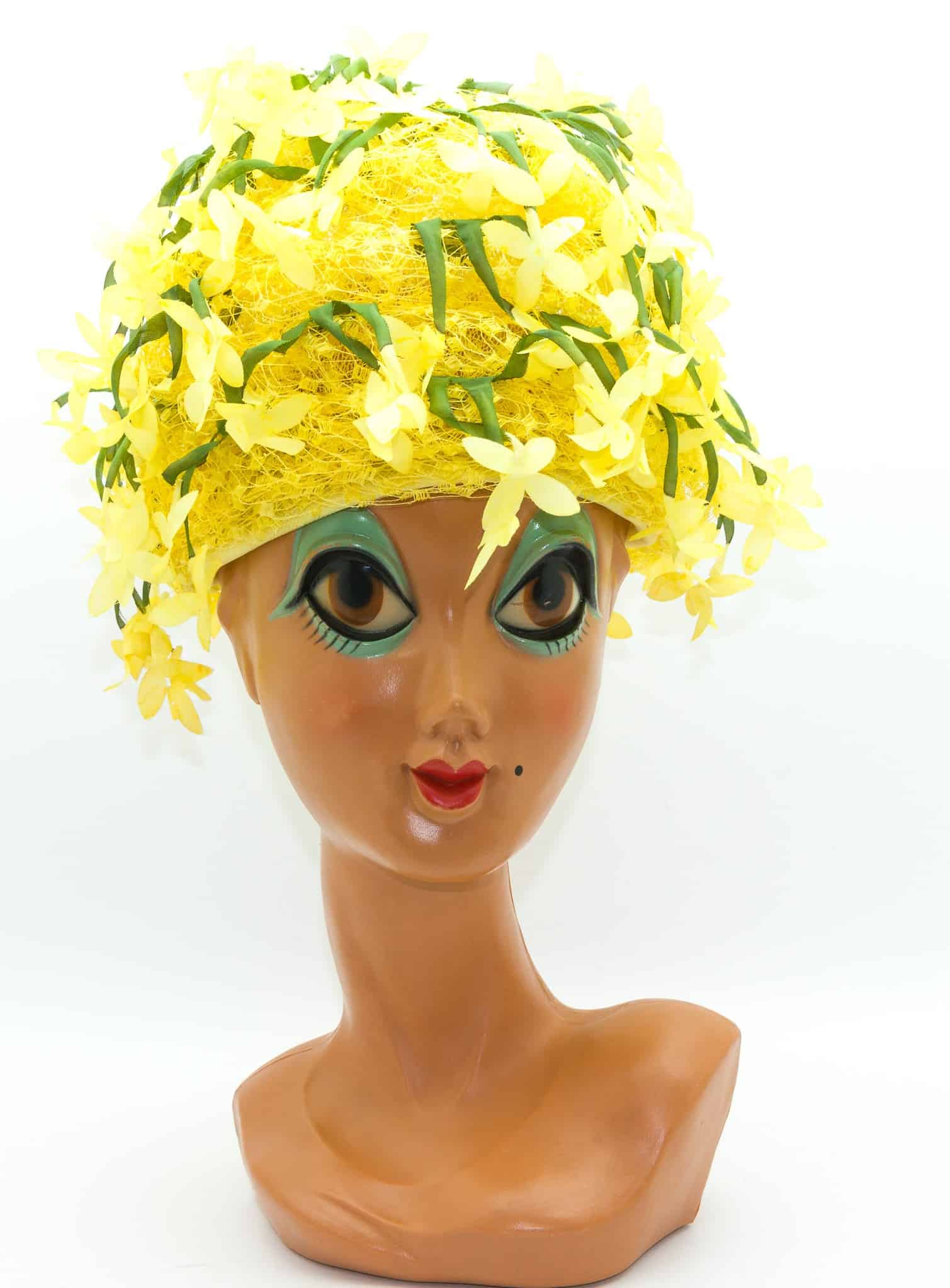 Christian Dior Rare Collectable Jonquilles Vintage Yellow Hat 60s 