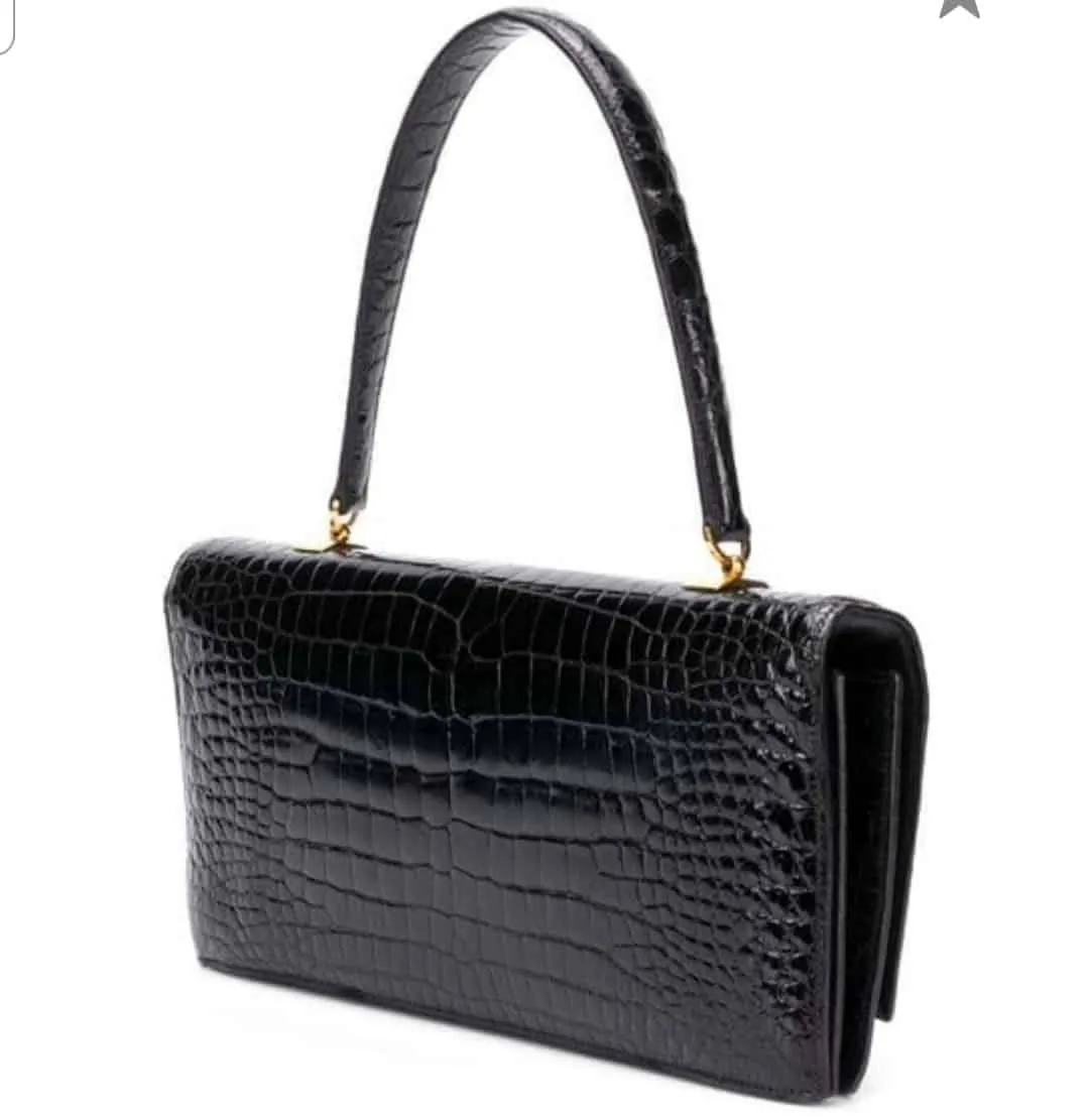 RESERVED - HERMES: Exceptional croco bag 60s rare vintage collector