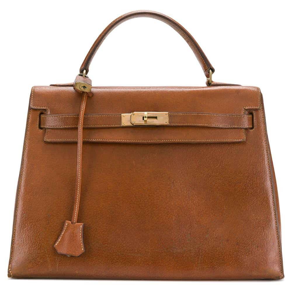 Rare Hermès vintage Kelly Sellier gold Pecari leather 60s collector ...