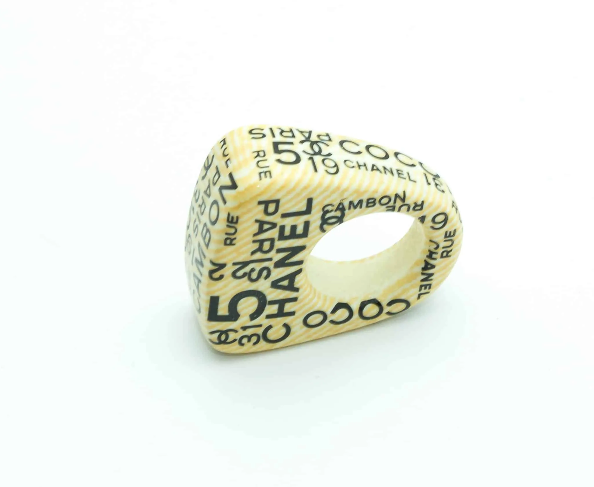 Chanel Cambon logo resin vintage ring c.2000 - Katheley's