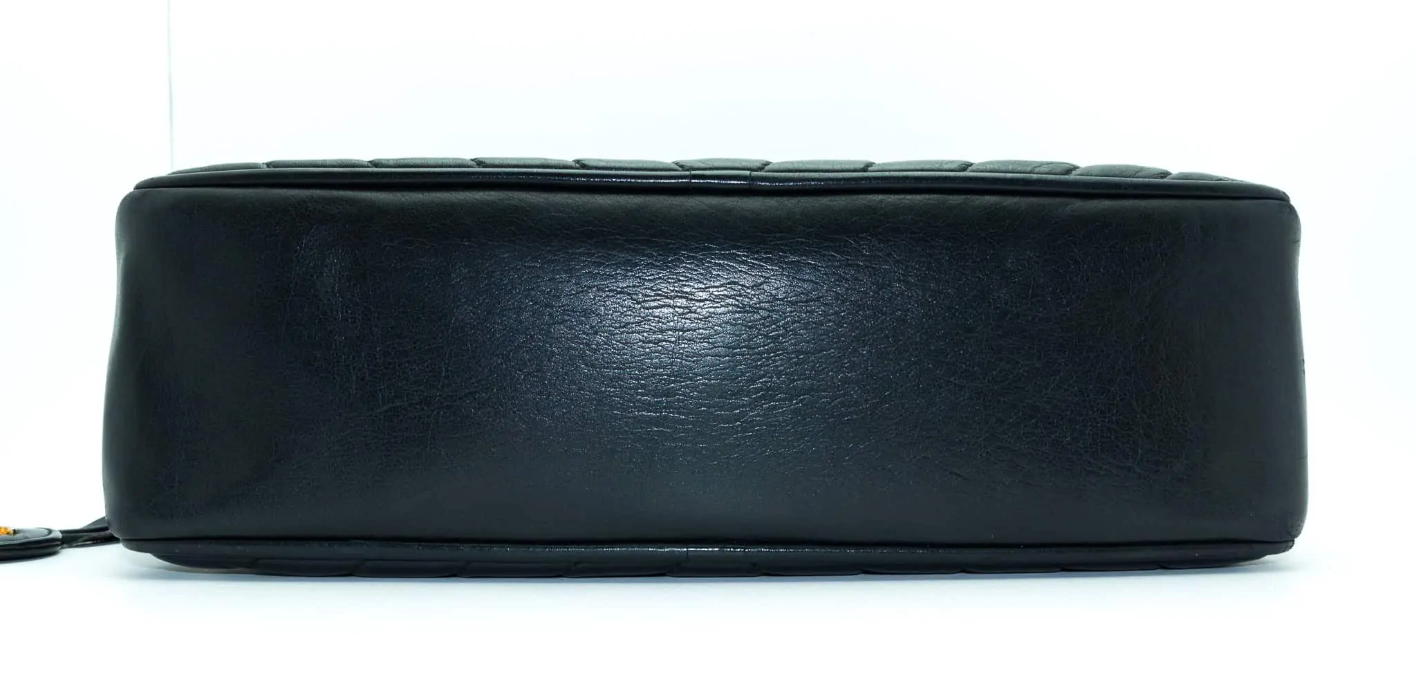 Chanel Timeless black chevron leather bag 80s - Katheley's