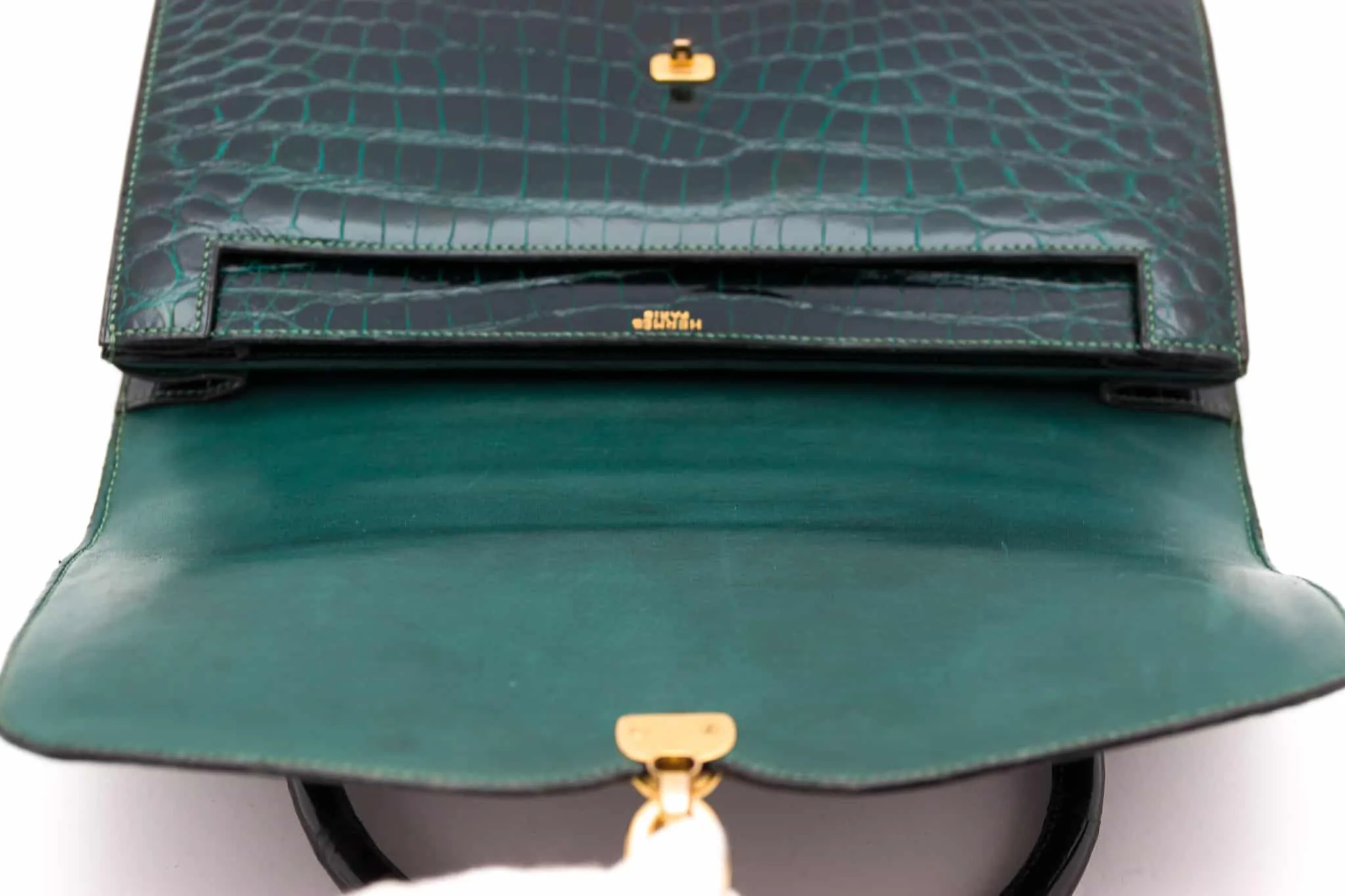 Hermes Kelly Chain Bag Box Leather Gold Hardware In Green