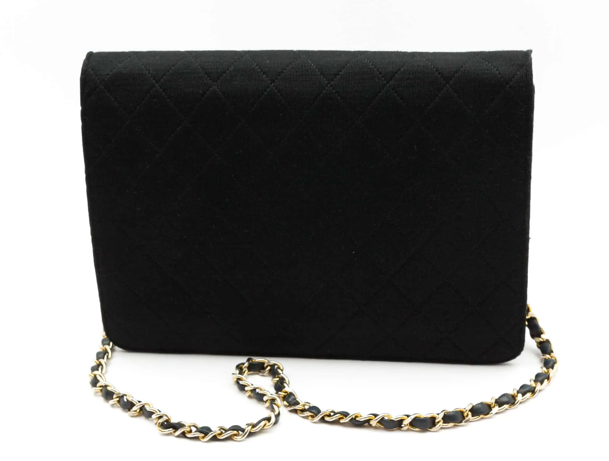 Chanel Vintage Bag Timeless Black Felt 80s - Katheley's