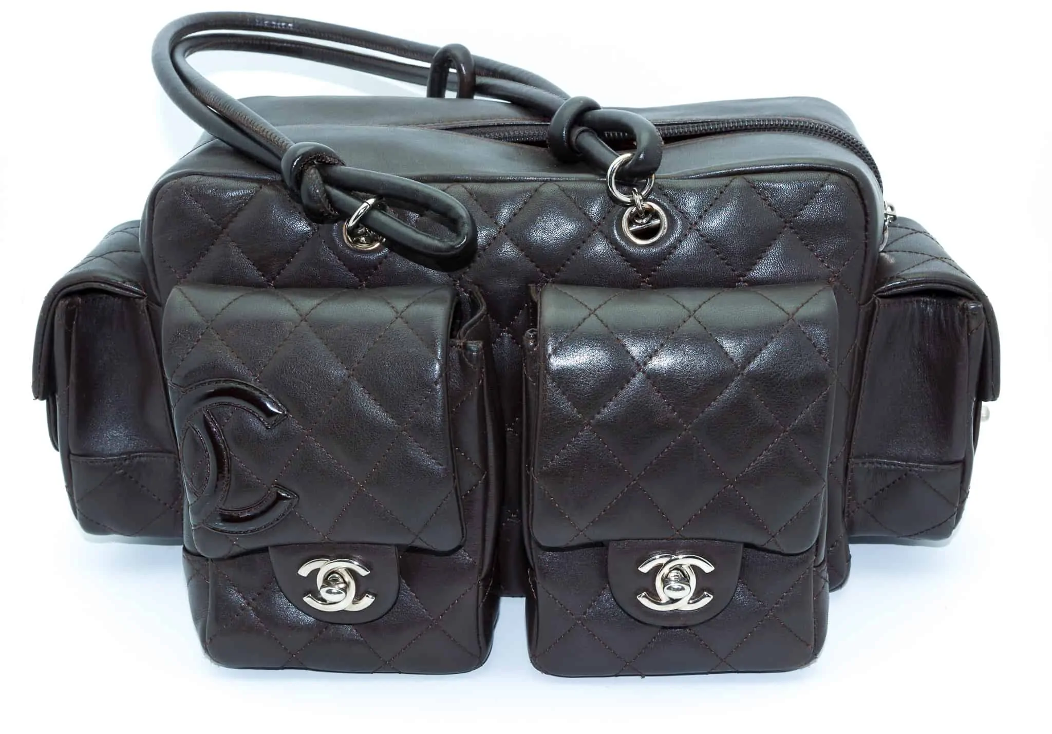 Chanel Vintage Cambon Brown Leather Chanel Vintage Bags