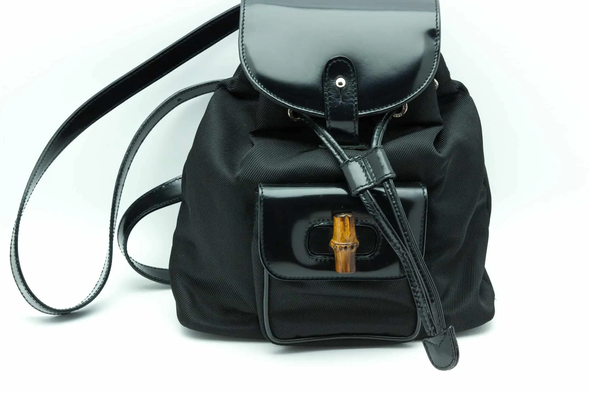Gucci Vintage Mini Bamboo Backpack - Black Backpacks, Handbags - GUC1351564