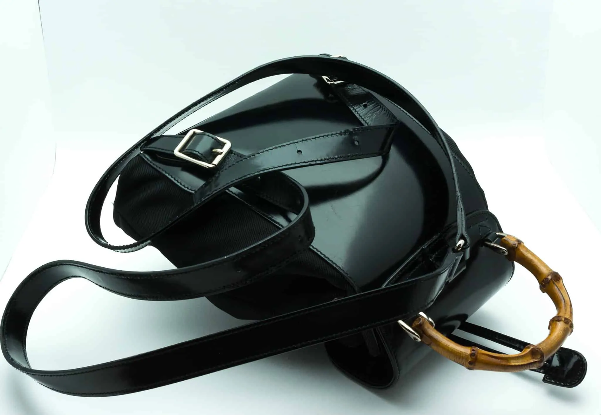 GUCCI black leather VINTAGE MINI Backpack Bag