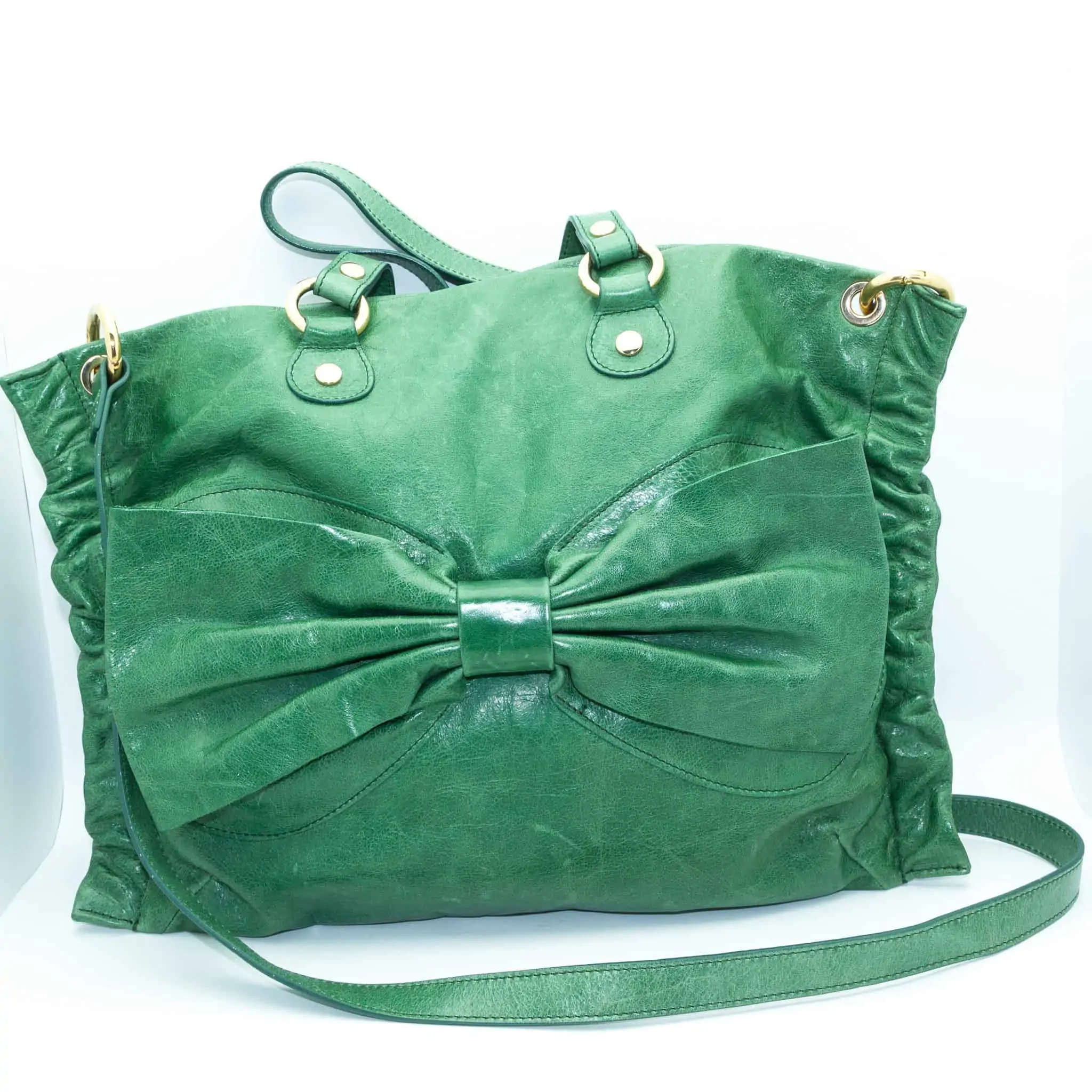 Valentino Bow Green Handbag Valentino Vintage