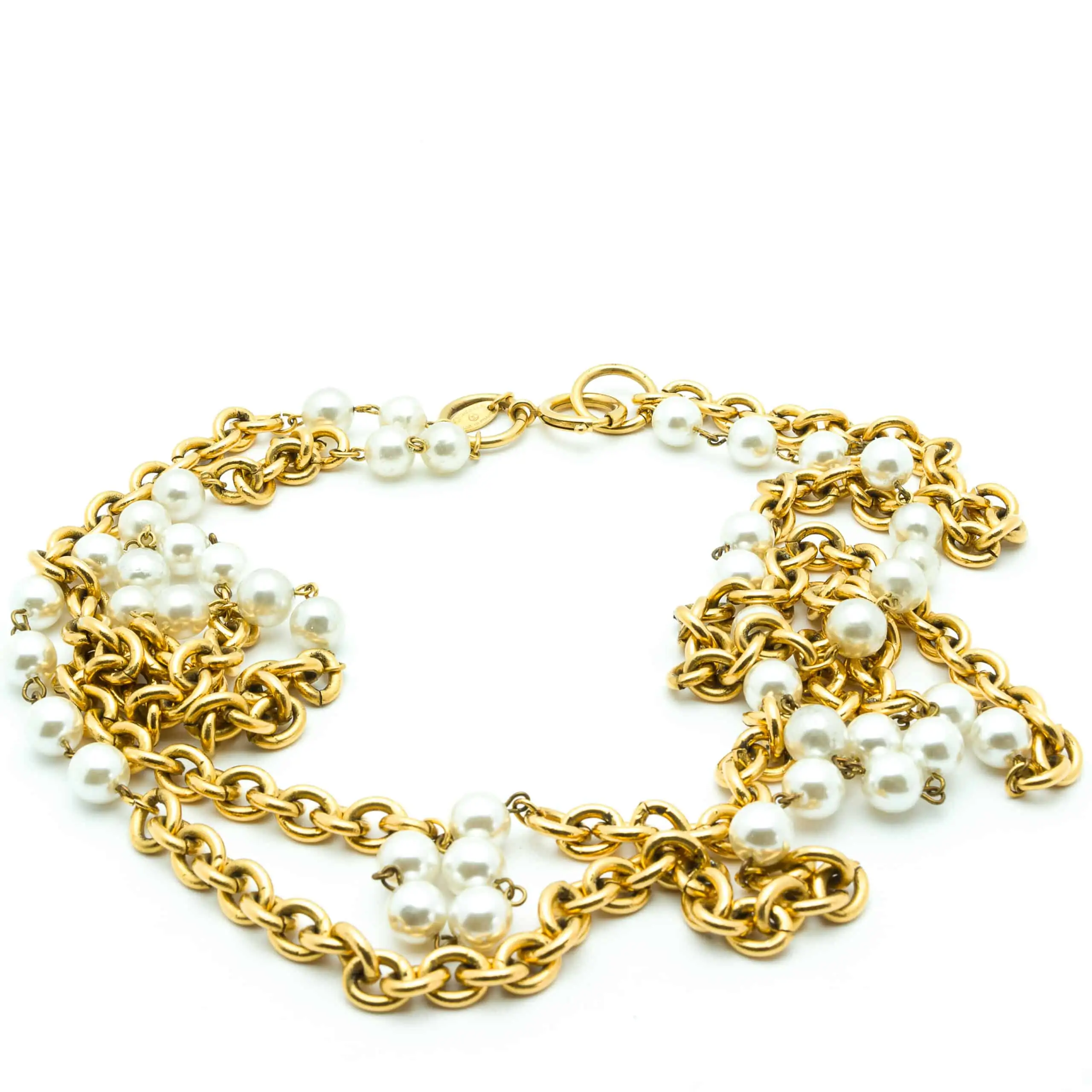 Chanel  Vintage black pearl large CC necklace  4element