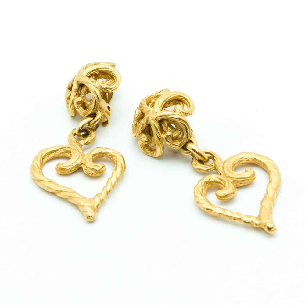 YSL Heart Vintage Earrings clip-on vintage late 80s - Katheley's