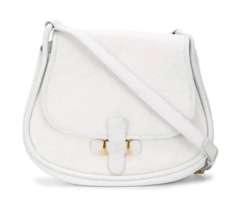 VERY RARE Hermes vintage shoulder bag in white Beluga leather and gold  hardware!