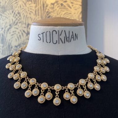 Christian Dior Crystal Necklace 80s Couture Vintage Shop Katheleys (1)