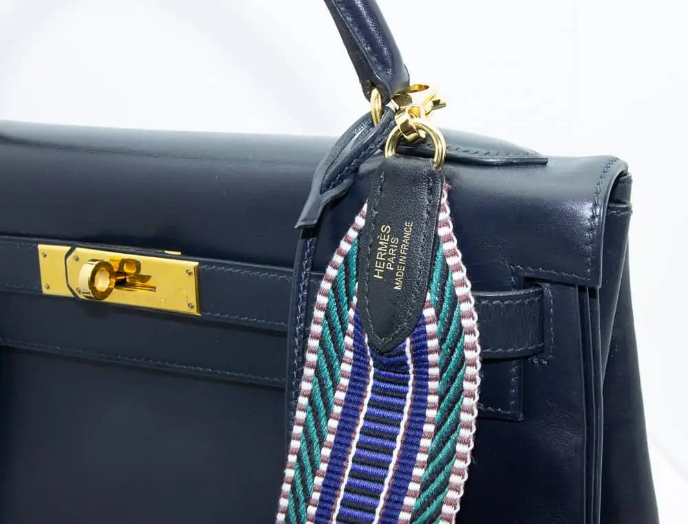 Hermès Vintage Navy Box Kelly 36cm with Gold Hardware – Cris Consignment