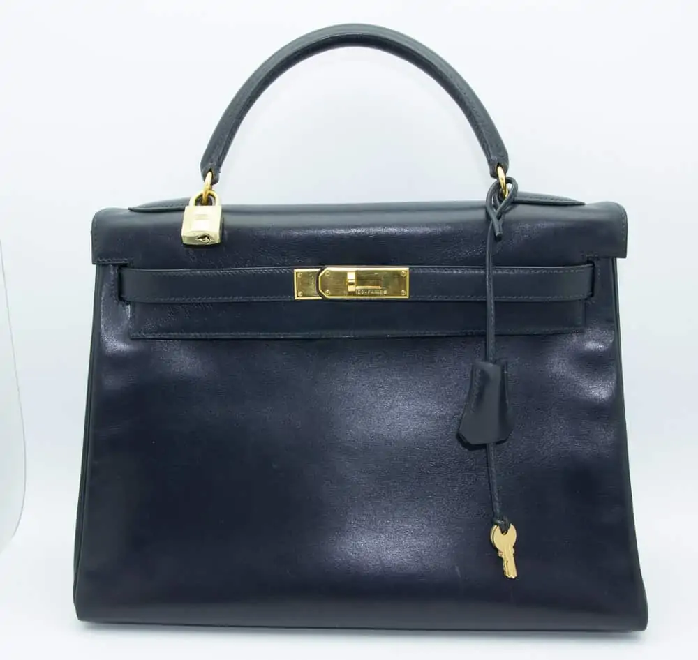 HERMES vintage Shoulder Bag black Box calfskin Women