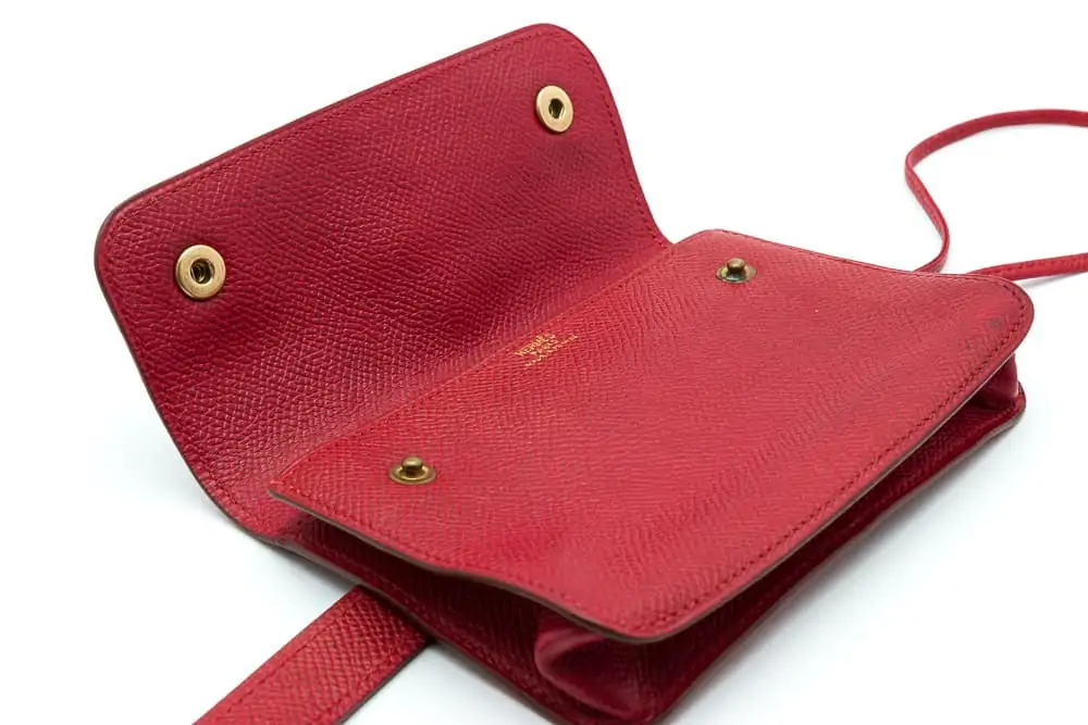 Hermès vintage clutch belt red leather 1993
