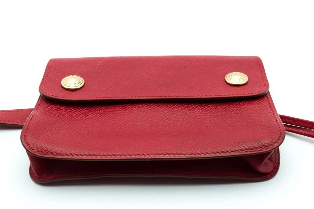 Hermès vintage clutch belt red leather 1993 - Katheley's