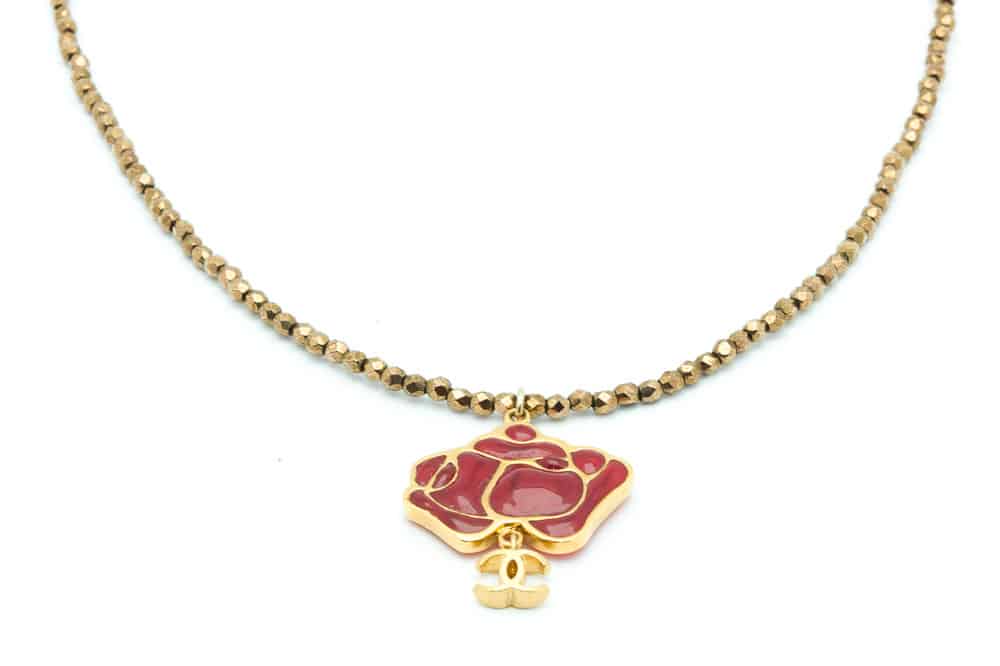 Chanel Gripoix logo camelia necklace vintage 2008 | Katheley's