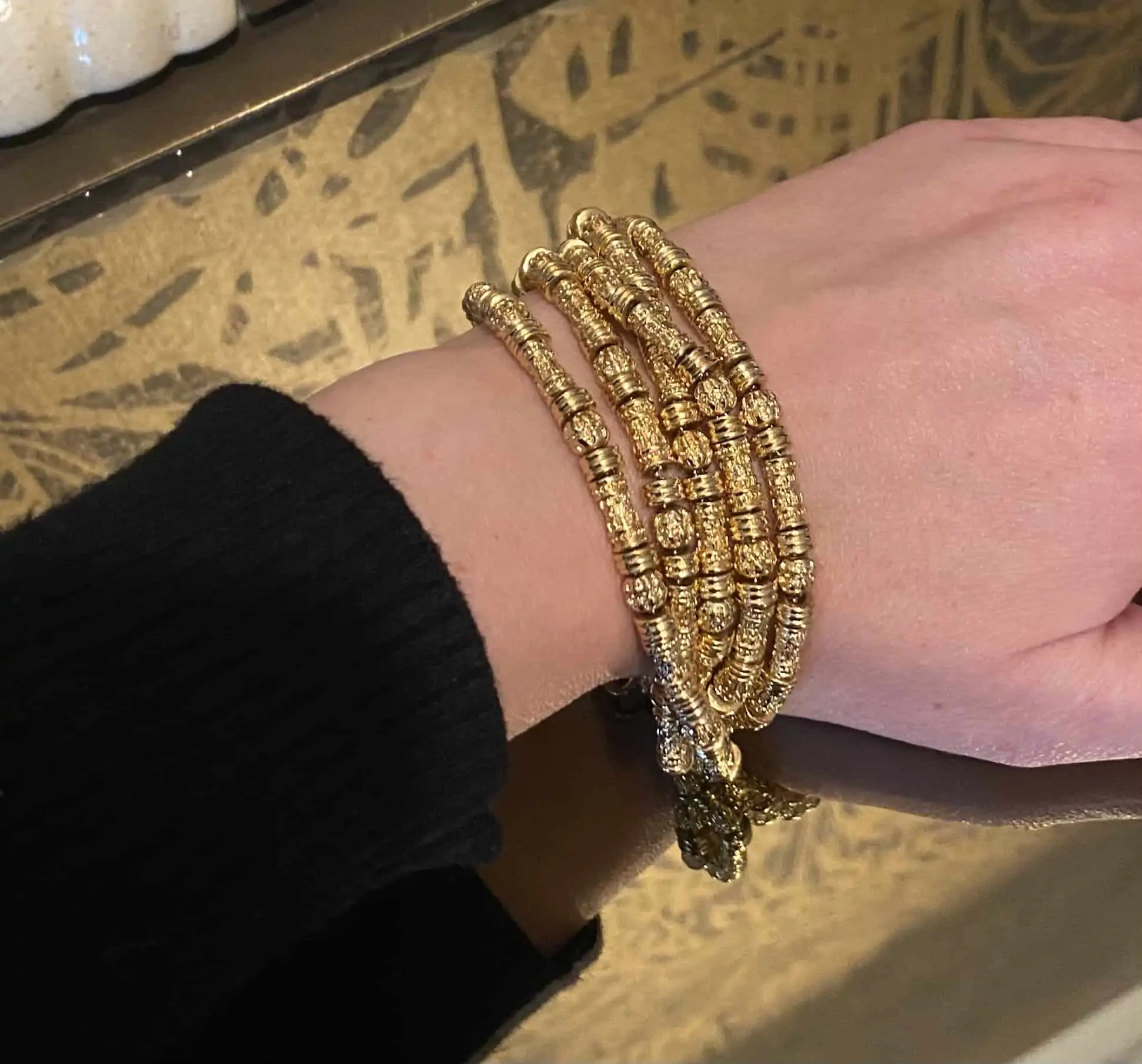 Reserved - Christian Dior vintage gold nuggets bracelet 80s