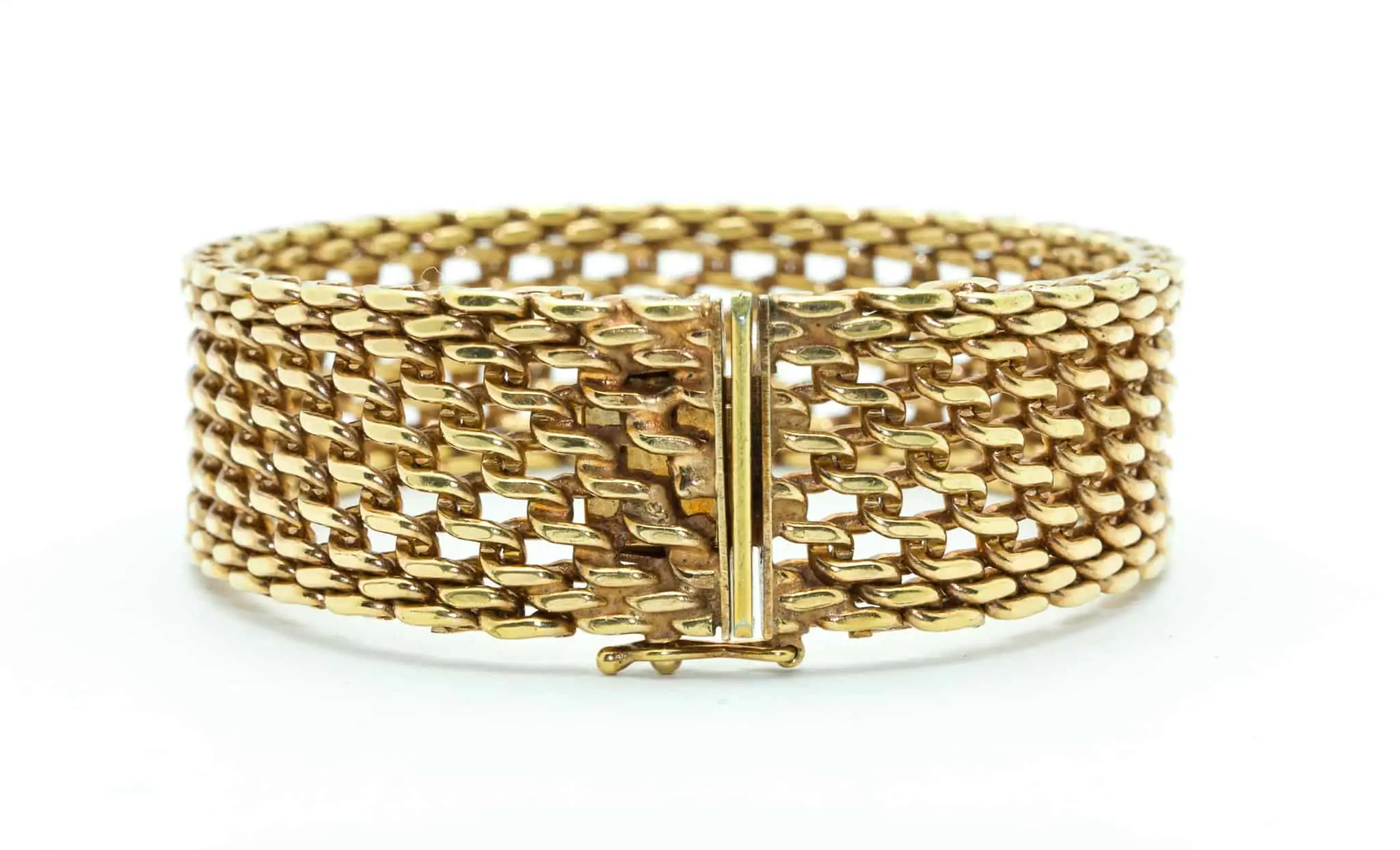 Couture Gold plated Brass triangle medallion jean cuff bracelet Denim Bracelet