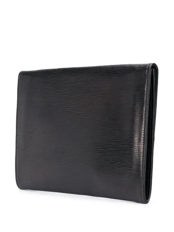 Vintage Louis Vuitton black epi mod clutch purse, shoulder bag