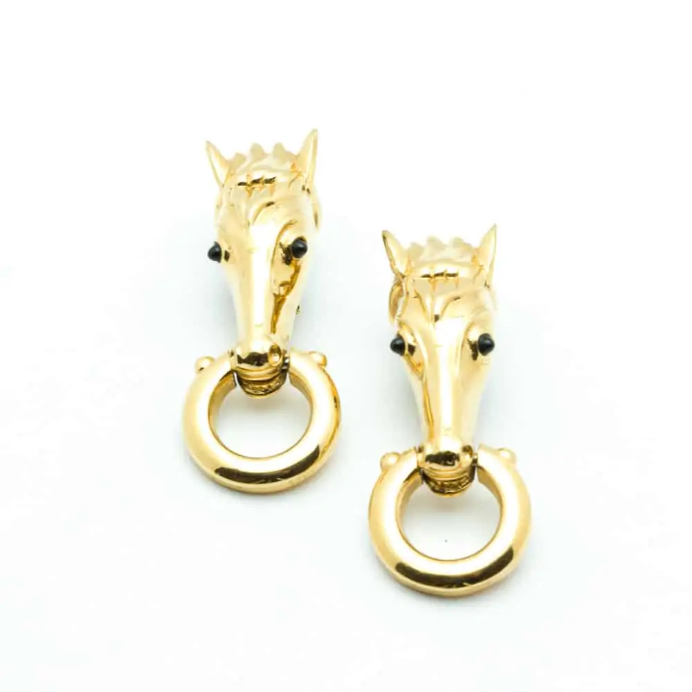 Nina Ricci Vintage Fabulous Horse clip on Earrin ...