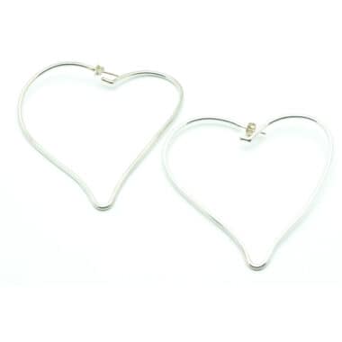 Chanel Heart Silver Earrings 2000