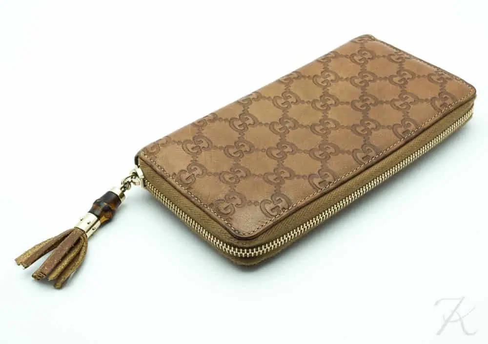 GUCCI VINTAGE GUCCISSIMA GG MONOGRAM LEATHER WALLET MEN BROWN ITALY