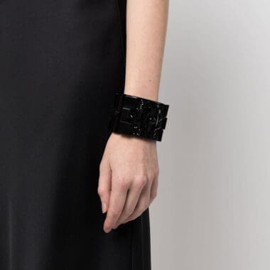 Chanel Black Lego Cuff Bracelet Collection 2013 Vintage Chanel Collector Shop Katheleys Luxury Expert (2)
