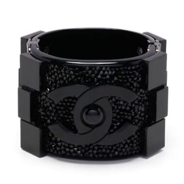 Chanel Black Lego Cuff Bracelet Collection 2013 Vintage Chanel Collector Shop Katheleys Luxury Expert (3)