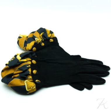 Hermès Vintage Silk Black Gold Gloves 80s Shop Katheleys Vintage Expert (6)