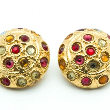 Kalinger French 80s Clip On Earrings Resin Red Pink Yellow Cristal Shop Katheleys Vintage 3cm (2)