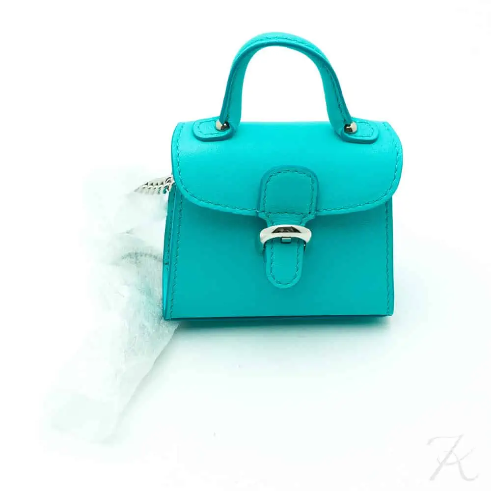 Delvaux Mini Brillant turquoise bag key holder