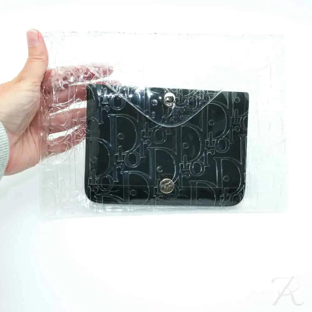 Dior vintage clear monogram clutch and wallet