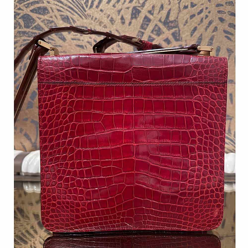 LANVIN PARIS VINTAGE フランス製 クロコ型押し レザーバッグ Exceptional Lanvin vintage burgundy croco handbag - Katheley's
